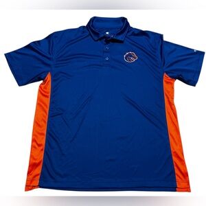 Colosseum‎ Boise State Broncos men’s polo shirt 3 button Blue size large DEFECTS